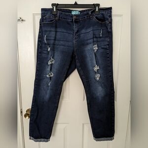 Distressed Blue Jeans